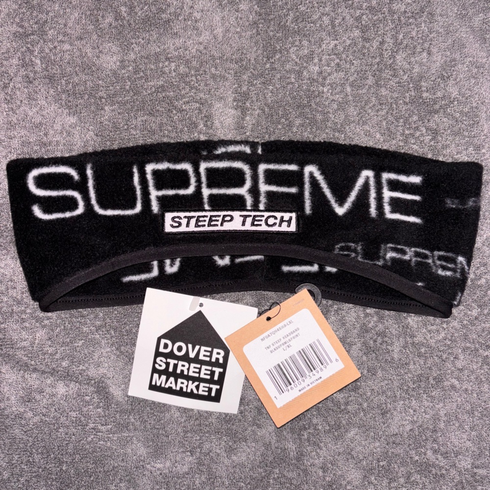 Supreme Black and White Logo Headband